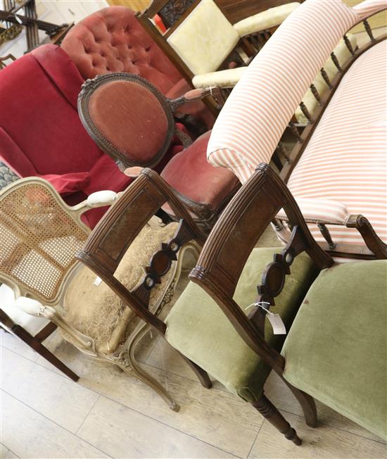 A pair of inlaid dining chairs